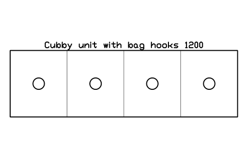 Preview of the Cubby unit with bag hooks 1200 symbol, block SCH_KG_CUBBY_1200