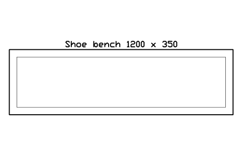 Preview of the Shoe bench 1200 x 350 symbol, block SCH_KG_SHOE_BENCH