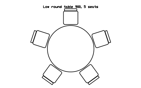 Preview of the Low round table 900, 5 seats symbol, block SCH_KG_TABLE_ROUND_5