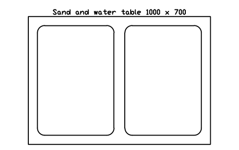 Preview of the Sand and water table 1000 x 700 symbol, block SCH_KG_WATER_TABLE
