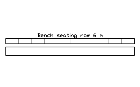Preview of the Bench seating row 6 m symbol, block SCH_LECT_BENCH_ROW