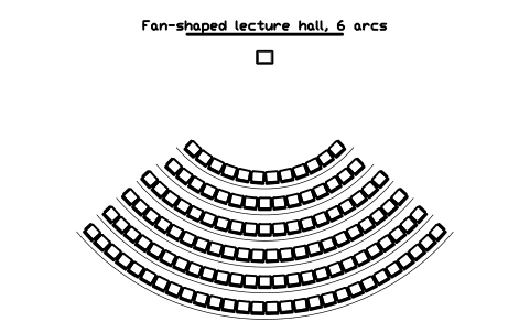 Preview of the Fan-shaped lecture hall, 6 arcs symbol, block SCH_LECT_HALL_FAN