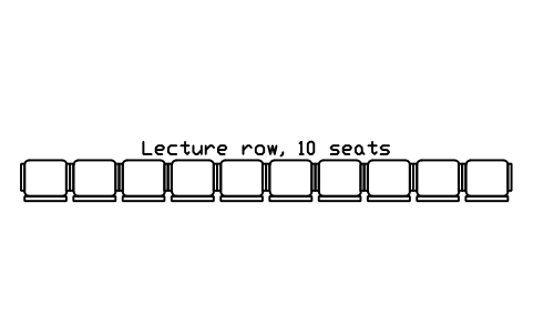 Preview of the Lecture row, 10 seats symbol, block SCH_LECT_ROW_10