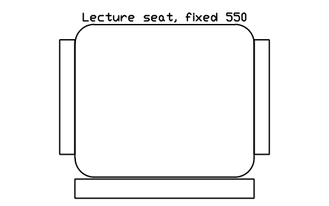 Preview of the Lecture seat, fixed 550 symbol, block SCH_LECT_SEAT_FIXED