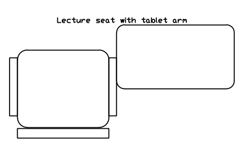 Preview of the Lecture seat with tablet arm symbol, block SCH_LECT_SEAT_TABLET