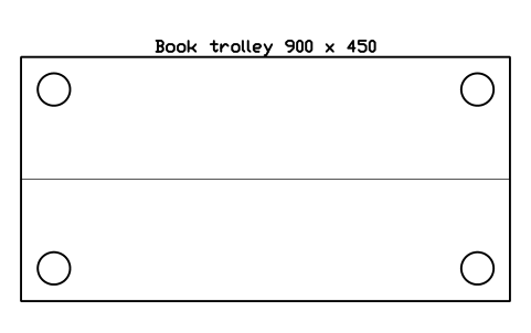 Preview of the Book trolley 900 x 450 symbol, block SCH_LIB_BOOK_TROLLEY