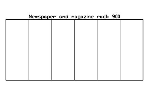 Preview of the Newspaper and magazine rack 900 symbol, block SCH_LIB_PERIODICALS