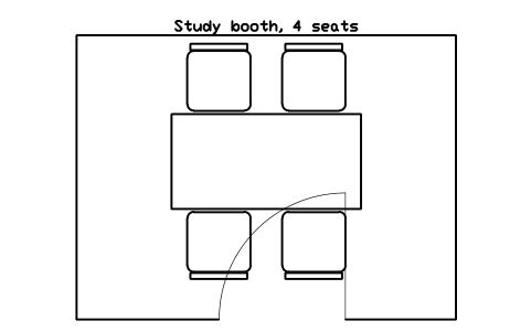 Preview of the Study booth, 4 seats symbol, block SCH_LIB_STUDY_BOOTH_4