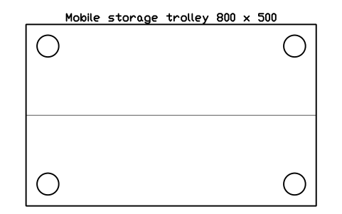Preview of the Mobile storage trolley 800 x 500 symbol, block SCH_MOBILE_TROLLEY