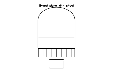 Preview of the Grand piano with stool symbol, block SCH_MUSIC_GRAND_PIANO