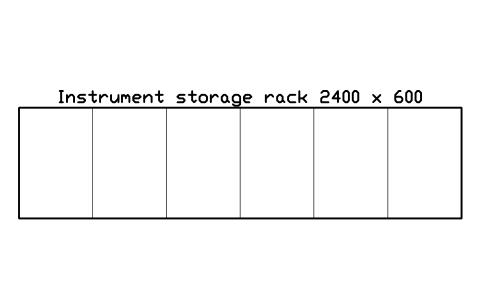 Preview of the Instrument storage rack 2400 x 600 symbol, block SCH_MUSIC_INSTRUMENT_RACK