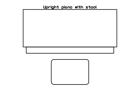 Preview of the Upright piano with stool symbol, block SCH_MUSIC_UPRIGHT_PIANO