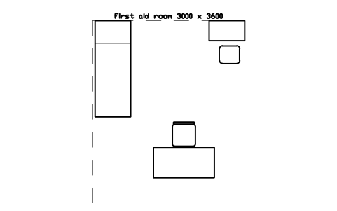 Preview of the First aid room 3000 x 3600 symbol, block SCH_NURSE_ROOM