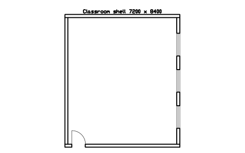 Preview of the Classroom shell 7200 x 8400 symbol, block SCH_ROOM_CLASSROOM