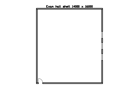 Preview of the Exam hall shell 14000 x 16000 symbol, block SCH_ROOM_EXAM_HALL
