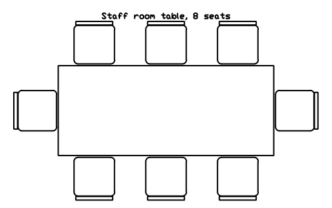 Preview of the Staff room table, 8 seats symbol, block SCH_STAFF_TABLE_8