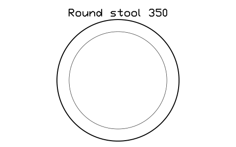 Preview of the Round stool 350 symbol, block SCH_STOOL_ROUND