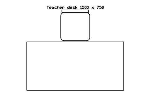 Preview of the Teacher desk 1500 x 750 symbol, block SCH_TEACHER_DESK_1500