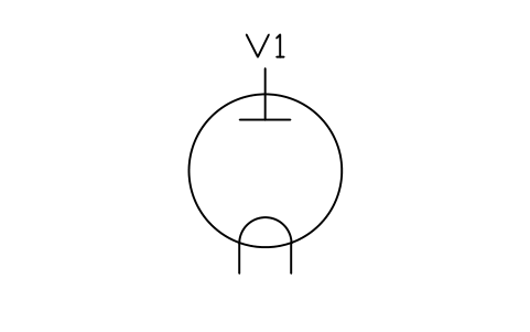Anteprima del simbolo Diode, direct heated, blocco SEM_BORROWED_DIODE_DIRECT_HEATED