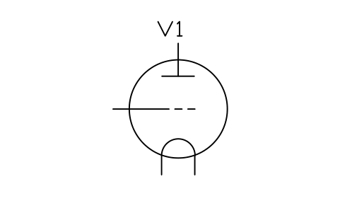 Anteprima del simbolo Triode, direct heated, blocco SEM_S00744_TRIODE_DIRECT_HEATED