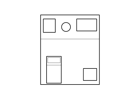 Preview of the Officer cabin with bath, plan symbol, block SHP_CABIN_OFF