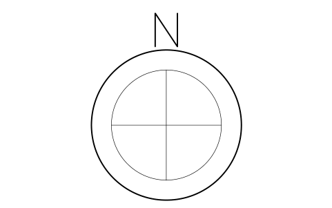 Preview of the Magnetic compass symbol, block SHP_COMPASS