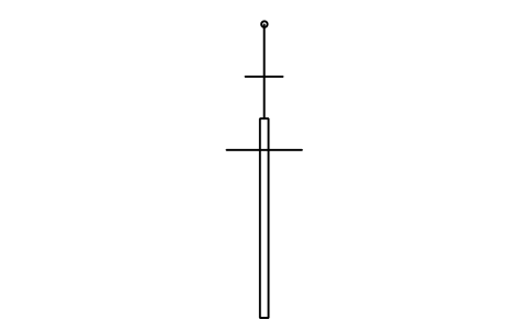 Preview of the Mast with yard, profile symbol, block SHP_MAST_PROF