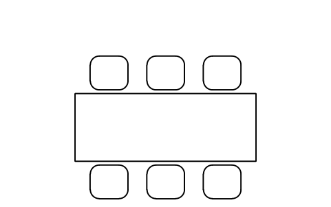 Preview of the Mess table, 6 seats symbol, block SHP_MESS_TABLE