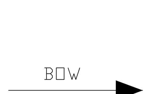 Preview of the Bow direction arrow symbol, block SHP_MK_BOW