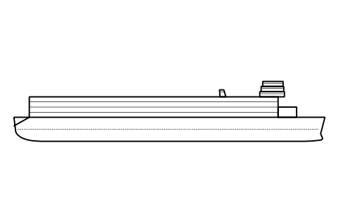 Preview of the Ro-Ro cargo ship, profile symbol, block SHP_P_RORO
