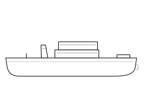 Preview of the Harbour tug, profile symbol, block SHP_P_TUG