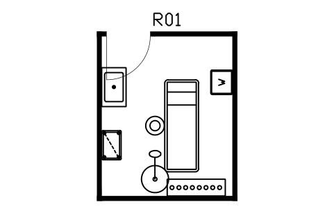 Vorschau des Symbols Kosmetikraum, 2700 x 3300, Block SPA_ROOM_FACIAL