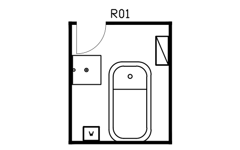Vorschau des Symbols Floating-Raum, 3000 x 3600, Block SPA_ROOM_FLOAT