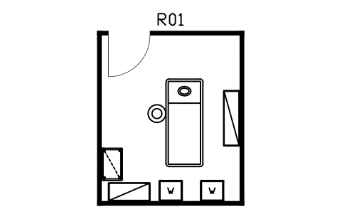 Vorschau des Symbols Massageraum, 3000 x 3600, Block SPA_ROOM_MASSAGE