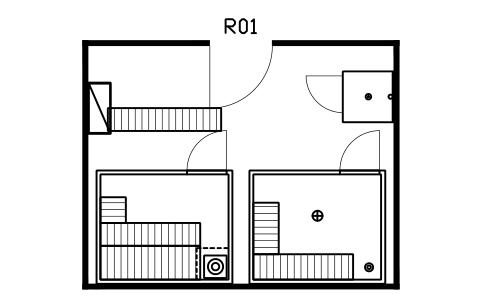 Vorschau des Symbols Sauna- und Dampfbad-Suite, 5400 x 4200, Block SPA_ROOM_SAUNA_SUITE