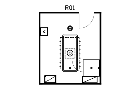 Vorschau des Symbols Nassbehandlungsraum, 3600 x 4200, Block SPA_ROOM_WET