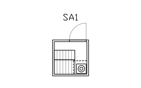 Vorschau des Symbols Finnische Saunakabine, 1500 x 1500, Block SPA_SAUNA_FIN_1520