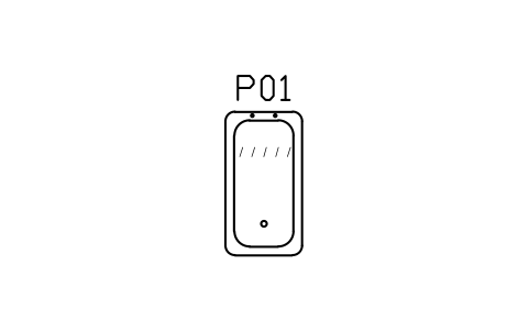 Vorschau des Symbols Kaltwasser-Tauchwanne, 1500 x 800, Block SPA_TUB_COLD
