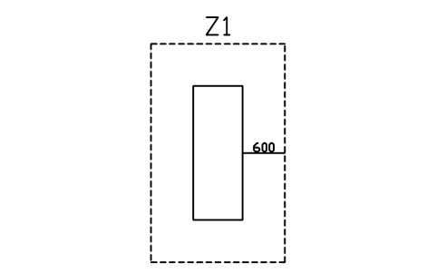 Vorschau des Symbols Abstand um die Behandlungsliege, 600, Block SPA_ZONE_TABLE_CLEAR