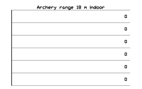 Archery range 18 m indoor sembolünün önizlemesi, blok SPT_ARCHERY_18