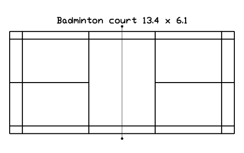 Anteprima del simbolo Badminton court 13.4 x 6.1, blocco SPT_BADMINTON