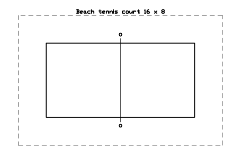 Beach tennis court 16 x 8 sembolünün önizlemesi, blok SPT_BEACH_TENNIS