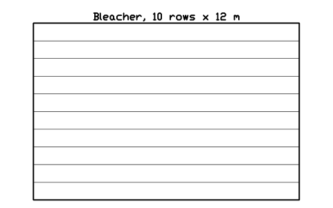 Anteprima del simbolo Bleacher, 10 rows x 12 m, blocco SPT_BLEACHER_10