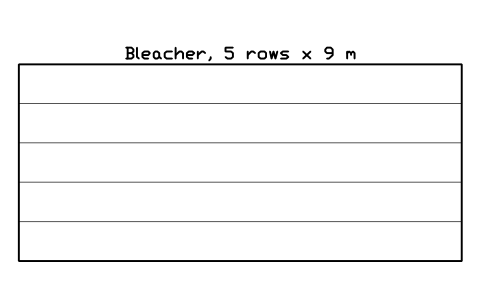 Anteprima del simbolo Bleacher, 5 rows x 9 m, blocco SPT_BLEACHER_5