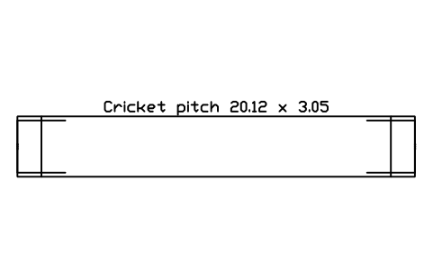 Anteprima del simbolo Cricket pitch 20.12 x 3.05, blocco SPT_CRICKET_PITCH
