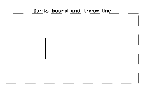Darts board and throw line sembolünün önizlemesi, blok SPT_DARTS