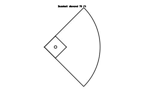 Baseball diamond 70 ft sembolünün önizlemesi, blok SPT_DIAMOND_INTER_70
