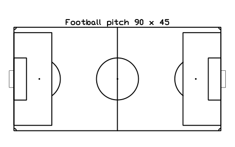 Anteprima del simbolo Football pitch 90 x 45, blocco SPT_FOOTBALL_90X45