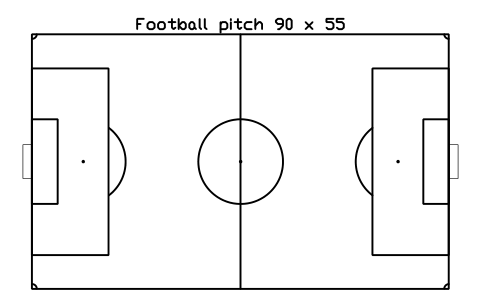 Anteprima del simbolo Football pitch 90 x 55, blocco SPT_FOOTBALL_90X55