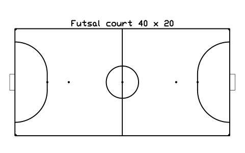 Anteprima del simbolo Futsal court 40 x 20, blocco SPT_FUTSAL_40X20